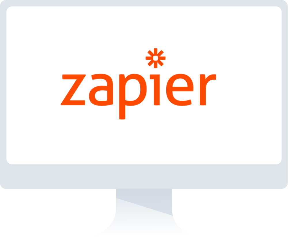 Desktop displaying Zapier logo